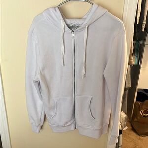Classic White Zip-Up Hoodie